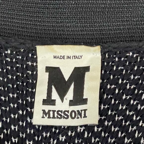 Missoni Sweater Vest Cardigan Sleeveless Racerback Knit Black Metallic Silver - Picture 7 of 16